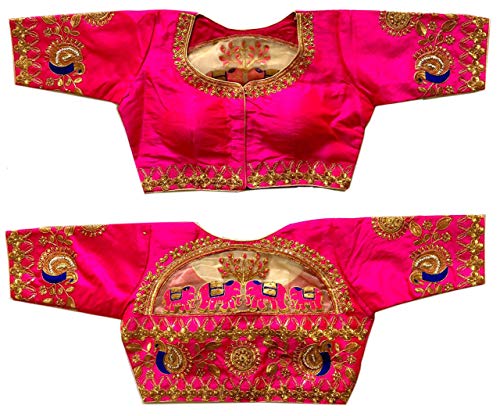 Image of Pujia Mills women's embroidery handwork design bridal blouse