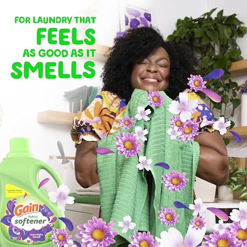 Image of Gain Liquid Fabric Softener, Moonlight Breeze Scent, 35 FL OZ, 48 Loads, Smooth Touch - softness you can feel