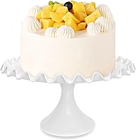 Vista 1 de Soporte redondo de porcelana para tartas de 12 pulgadas, soporte de postre blanco para bodas, fiestas de cumpleaños
