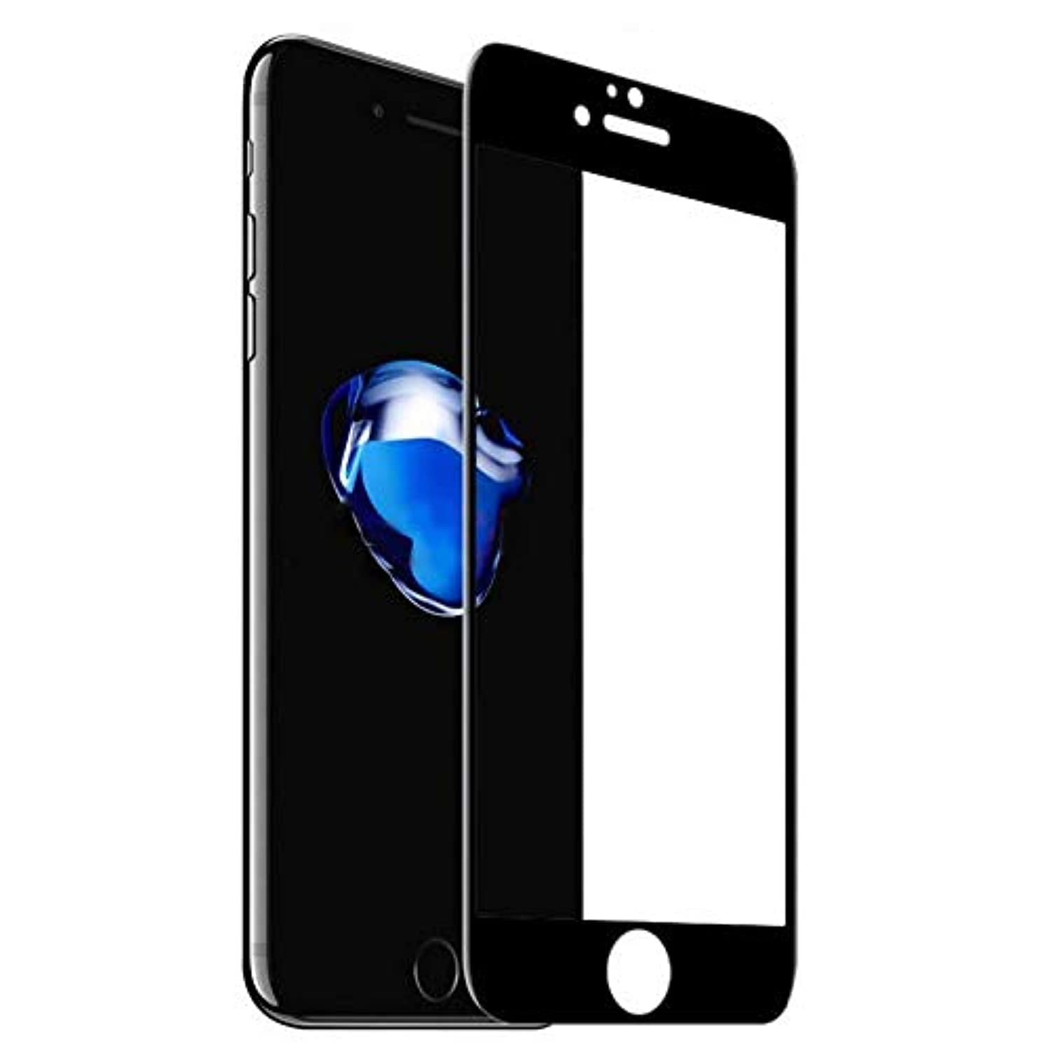 IFLASH iPhone 8, 7 Full Cover Screen Protector, [2 Pack] Full Coverage Tempered Glass Screen Film for Apple iPhone 8, 7 4.7” Inch - Bubble Free/edge-to-edge Screen Protector - Black