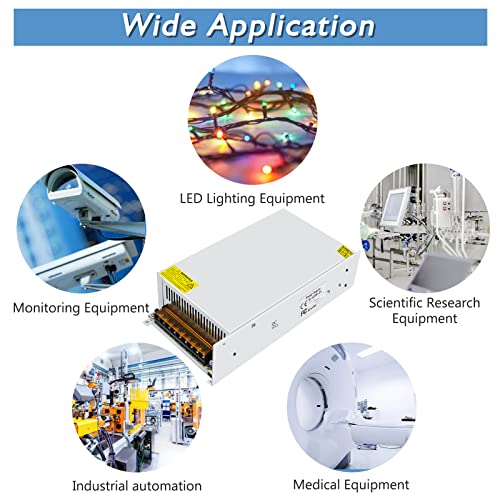 Image of DC Power Supply 24V 1200W, AC 110V-220V to DC 24V 50A 1200W Universal Regulated Switching AC to DC Converter Built-in Cooling Fan for LED Strip Light CCTV Computer Project 3D Printer