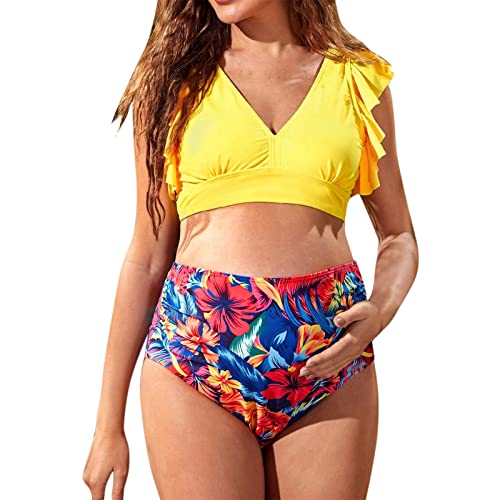 Bikini Schwangerschaft Damen 2 Teiler Badeanzug Schwangerschaft Umstandsbadeanzug Umstandsbademode Maternity Große Größen Bikini Umstands 2 Teiler Set Sexy Tankini New