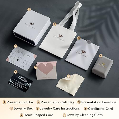 Platinum Plated Moissanite Pendant Necklace Gift for Women, 1-3 carat Moissanite D Color (VVS1), Anniversary Eternity Jewelry Present for Wife Mother Gift Necklace with Moissanite Diamond Gift for Her Birthday2