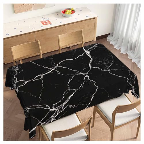 Nappe de table marbre noir rectangulaire 137x183cm étanche - 2