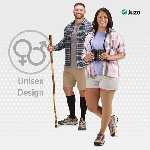 Image of Juzo Dynamic Varin 3512 Thigh-High, 30-40 mmHg Closed Toe Compression with Silicone Top Band - Men & Women, Petite
