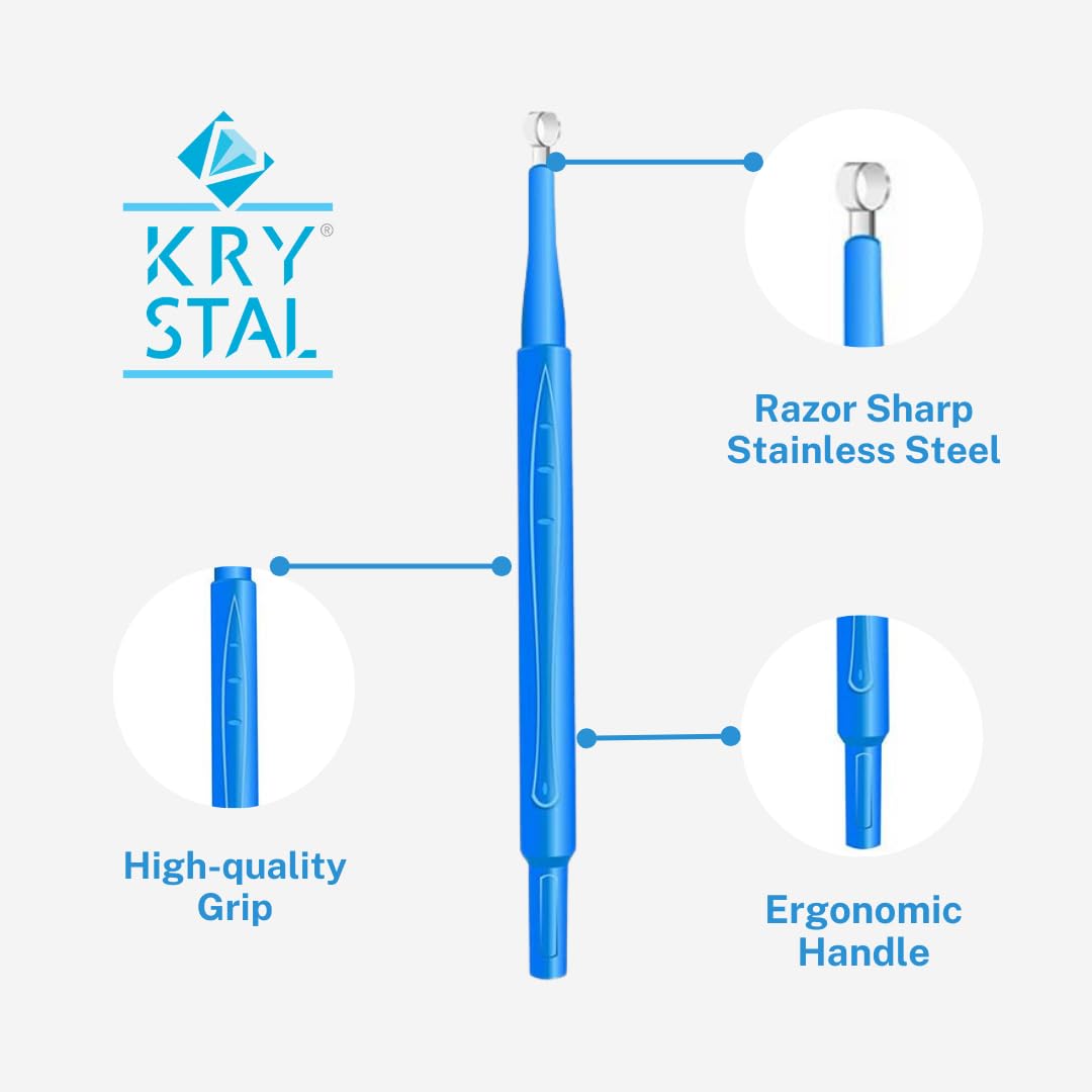 Krystal Sterile Disposable Dermal Curettes, Easy Peel Packing - Box of 10 (5 mm)