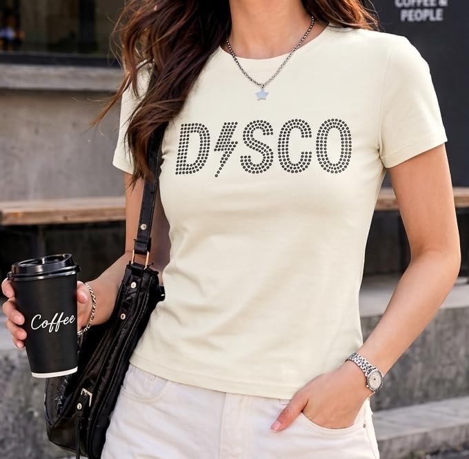 Image of Preneum Women's Graphic Printed T-Shirt, Round Neck Half Sleeve Casual Slim Fit Cotton Blend Tee, College, Office & Travel