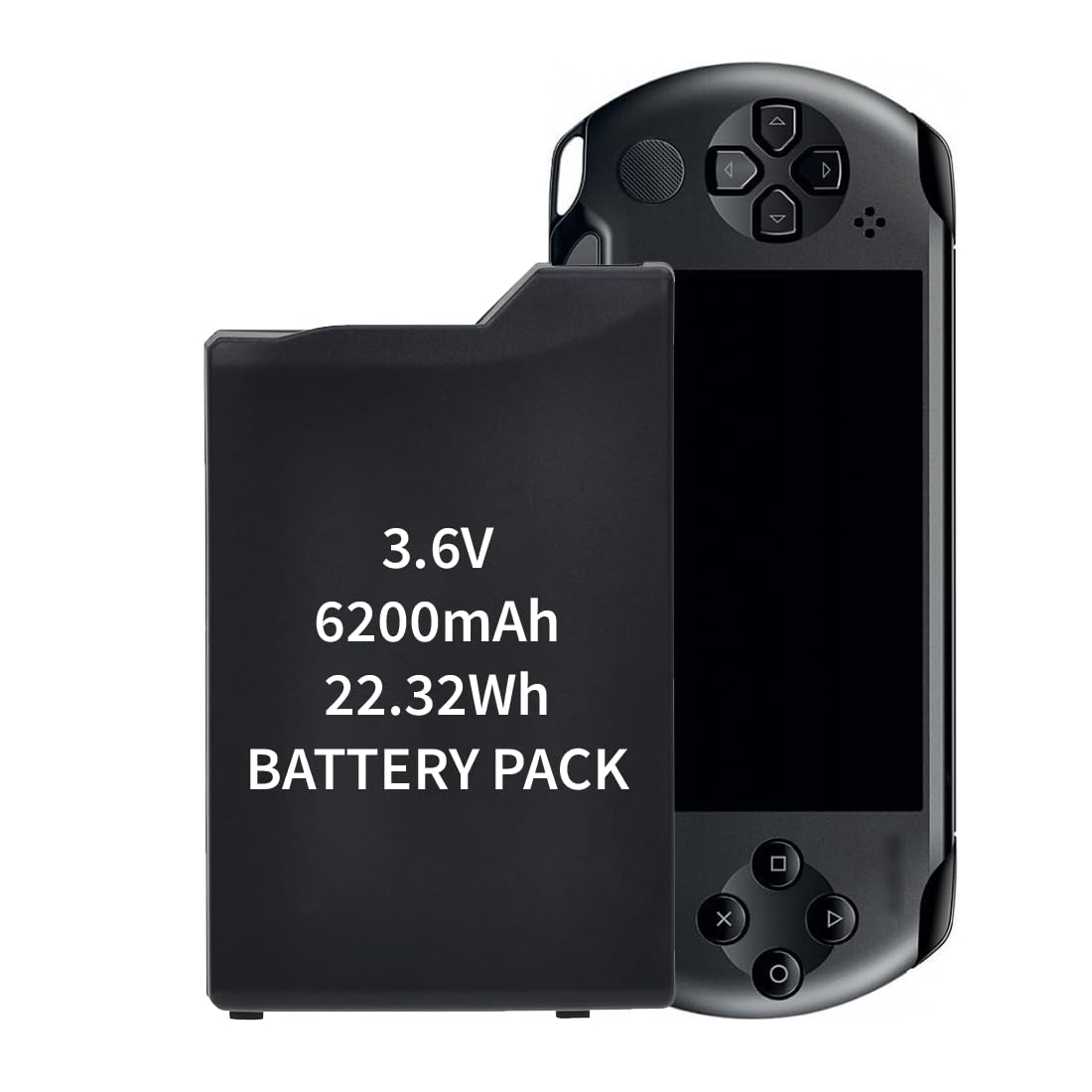 PSP 1000 Battery,6200mAh High Capacity Replacement Battery for Sony PSP 1000 PSP-110 (1001, 1002, 1003, 1004, 1005, 1006, 1007, 1008, 1010), PSP Fat Console