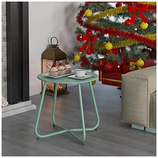 Grand patio Steel Patio Side Table, Weather Resistant Outdoor Round End