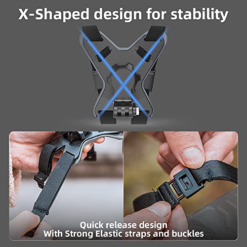 Image of Updated Motorcycle Helmet Chin Strap Mount with Phone Clip Compatible with iPhone 14 /14Pro /14 Plus, iPhone 13 /13 Pro, iPhone X /XS /XR, Samsung, LG, Pixel, Huawei, Xiaomi and More