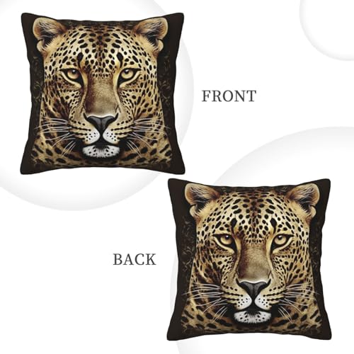 Housse de coussin léopard velours côtelé doux lavable anti-pli - 5