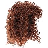 SOLUSTRE Afro Perücken Kurze Verworrene Lockige Volle Perücken Gemischt Blonde Synthetische Hitzebeständige Perücken Schulterlange Perücke für Afrikanische Frauen