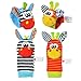 Wizsoula Cute Animal Infantil 4pcs, Sonajeros de Muñeca Bebe Sonajero de Pies y Manos Juguetes de Desarrollo Animal Lindo Calcetines Sonajero para 0-12 Meses Recién Nacido Niño Niñas