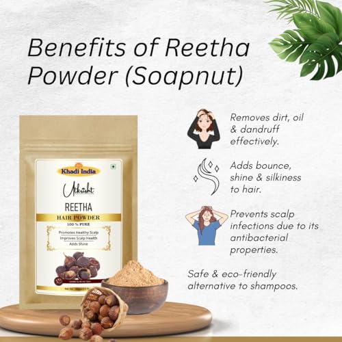 Image of Khadi Utkrisht Amla, Bhringraj, Shikakai, Reetha, & Hibiscus Hair Growth Powder Combo | 100% Natural Herbal Hair Care | Controls Hair Fall & Boosts Volume - 500GM (Pack of 5)