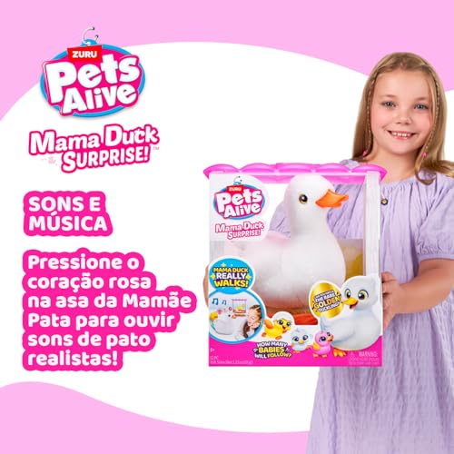 Candide, Pets Alive, Pelúcia Interativa, Mama Duck Surprise, Com Sons Divertidos - Mamãe Pata e Filh