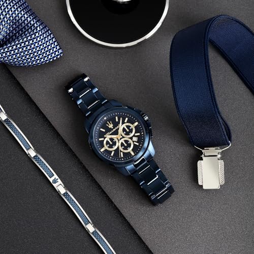 Maserati Lifestyle Chronograph Date Small Seconds Analog Dial Color Blue Watches for Men - R8873621042 - Image 6