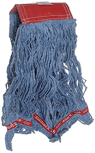 Image of Rubbermaid Commercial Swinger Loop Wet Mop, Large, Blue, for General Purpose Mopping and Cleaning, Looped Ends on Mop Head to Reduce Fraying and Tangling