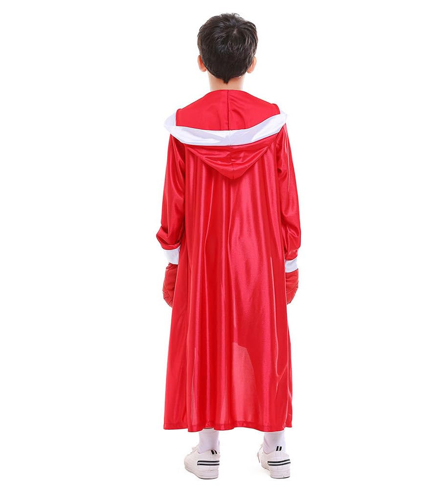 ZNLFS Children Boxing Costume Halloween Fancy Dress Role Playing Uniform Carnival Boxer Sport Jumpsuit and Robe for Kids (Red - Image 4