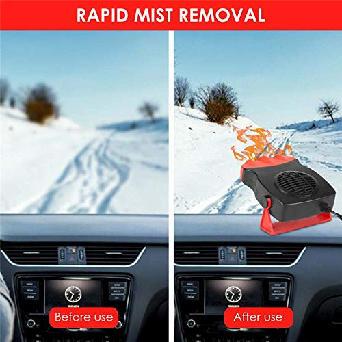 WonVon 12V 150W Car Heater, Vehicle Heater Fast Heating Cooling Fan Hot Warm Heater Windscreen Demister Defroster 2 in 1 Portable Auto Car Van Heater