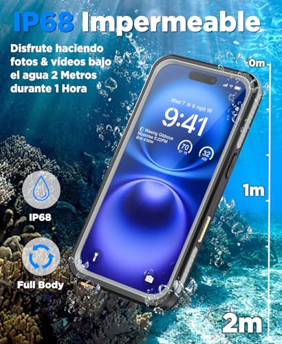Funda acuática iPhone 16 para deportes extremos y aventura con imán Beeasy 3