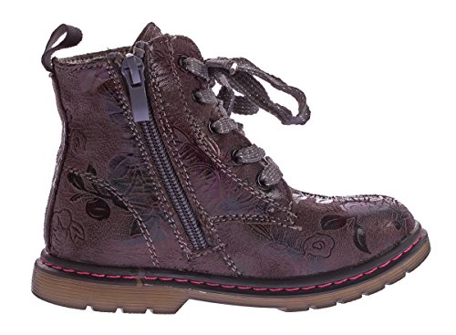 Bottines enfant légèrement doublées à fleurs grises taille 20 à 31