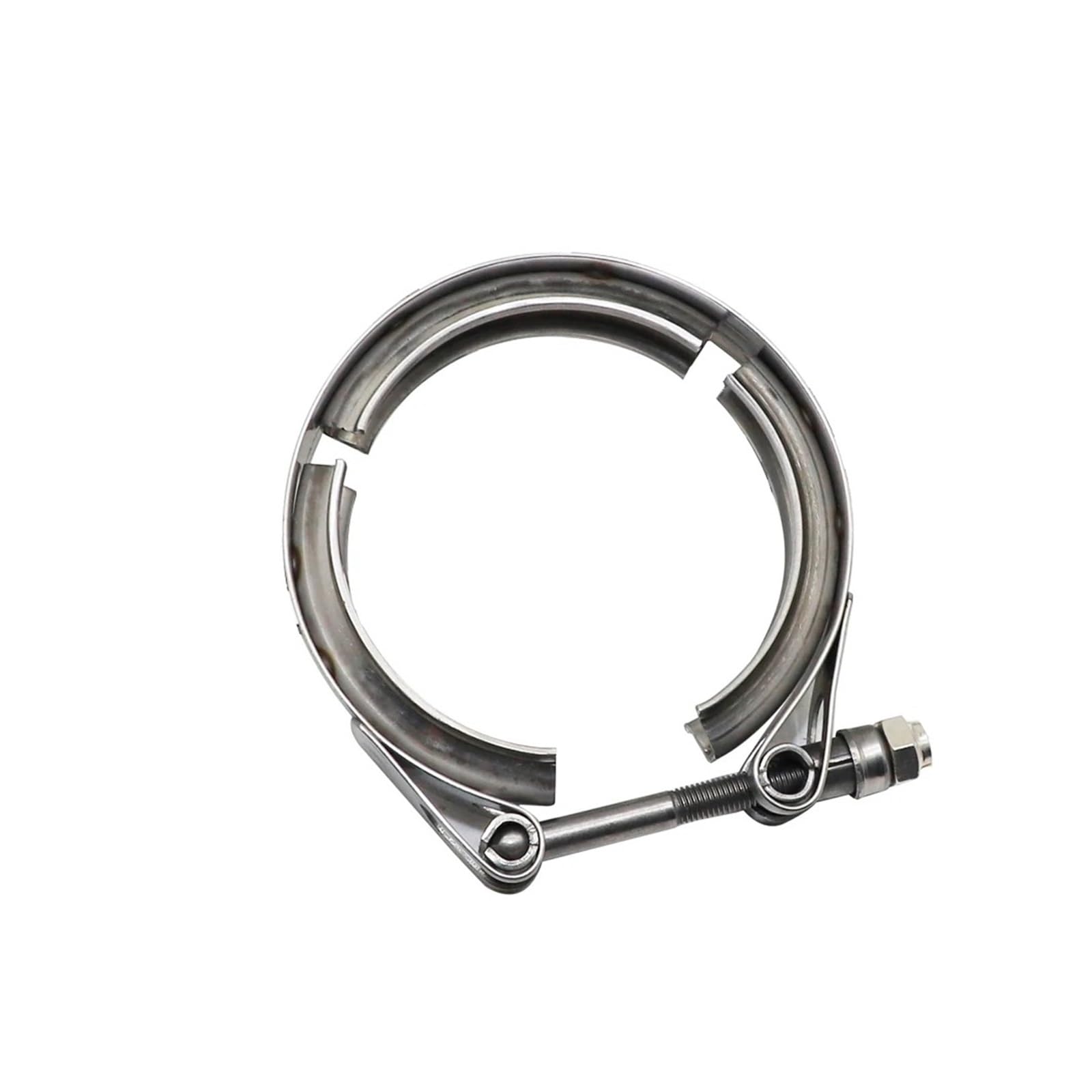 Tubo Scarico Morsetto A Banda V Universale Morsetto A Banda V Kit Di Collegamento Tubazione Con Flangia Maschio Femmina Acciaio Inossidabile 304 Punta Silenziatore(4.5 inch 114mm,Ordinary clamp)
