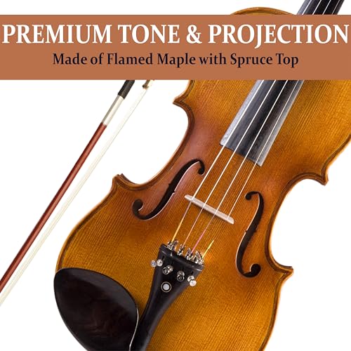 Image of Cecilio CVN-500 Solidwood Ebony Fitted Violin with D'Addario Prelude Strings Size 4 /4 (Full Size)