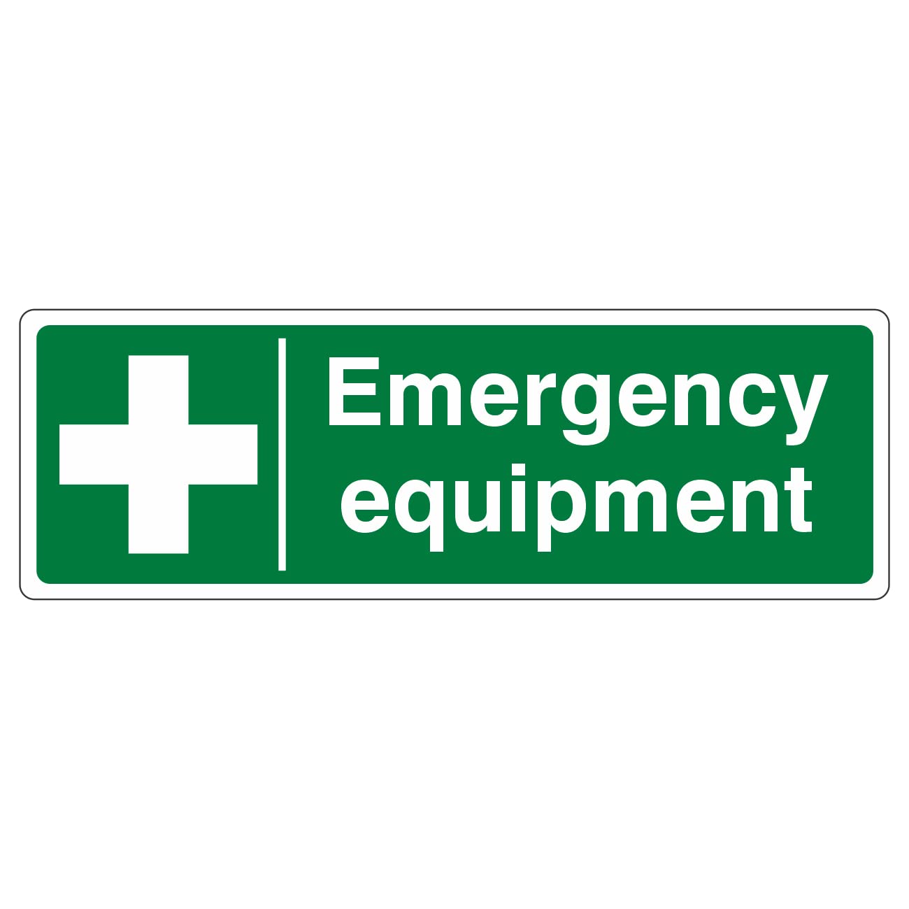 Lasting Impressions (Signs) Limited Green 300Mmx100mm Emergency Equipment Sign Sticker Self Adhesive