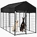 Outdoor Secure Wire Crate Kennel Door Waterproof Tarpaulin Dogs Welded Wire Kennels for Medium Small Dogs