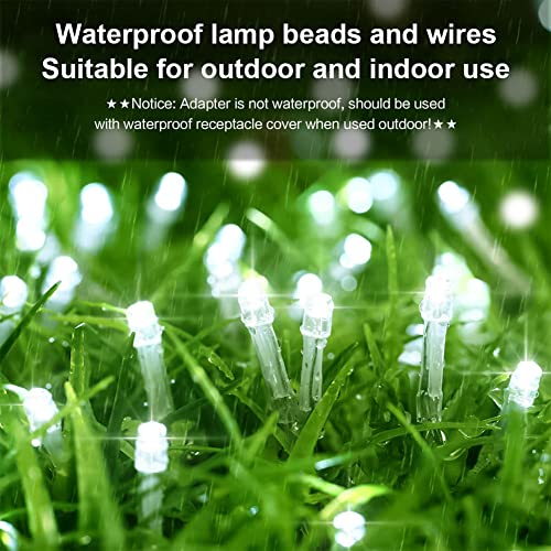 String Lights Fairy Lights 66 Feet 200 Led With Multi Flashing Modes Controller, Waterproof Led Lights Decorations For Bedroom, Wedding, Party, Garden, Patio, Indoor Outdoor Occastions (White) #TOP1