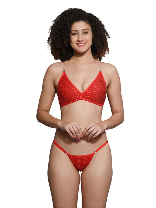 Image of Love Maker Soft Cotton Jaquard Bra Panty Set for Women|Lingerie Set