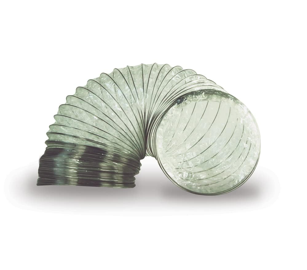 12 x 25 Clear Flex Duct - Durable Flexible Ventilation Tubing for HVAC Air Scrubbers and Negative Air Machines (1 Section - 25 Total)