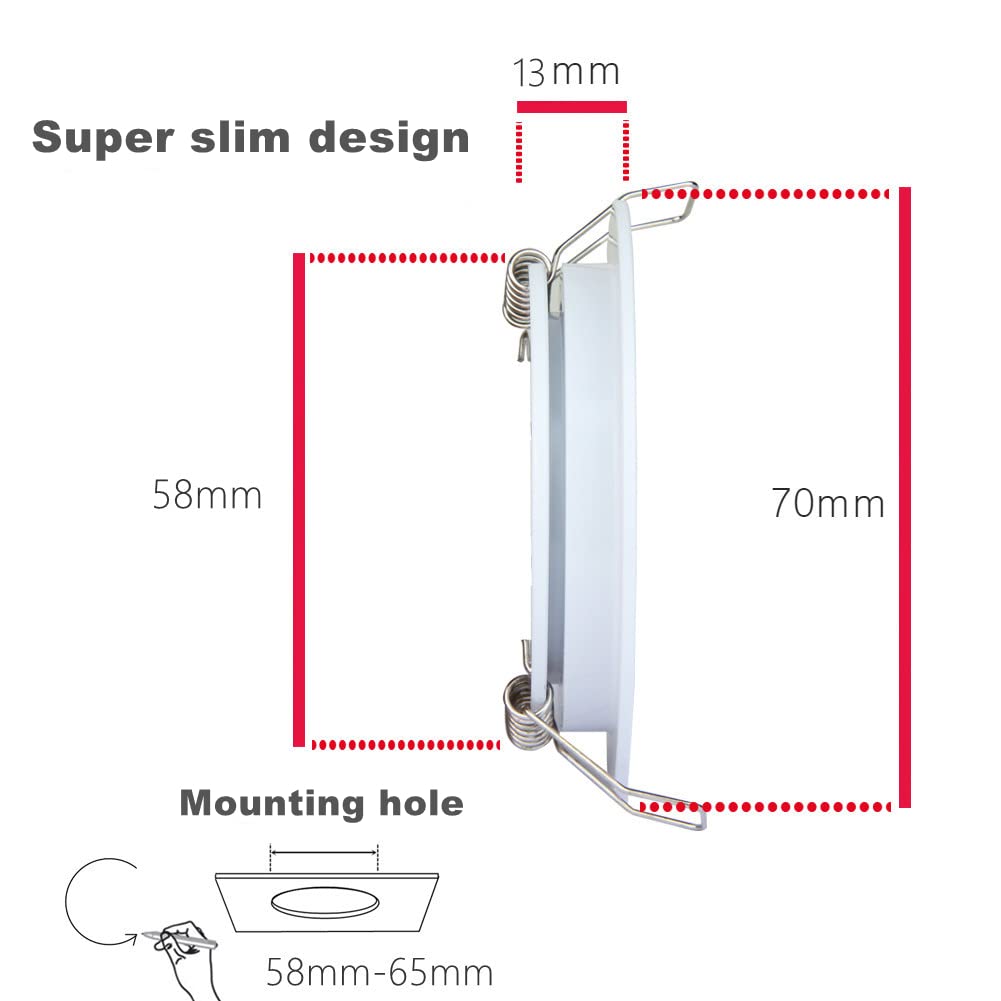 acegoo 4 x foco empotrable LED techo 12V autocaravana barco downlight blanco regulable 3W 3200K blanco cálido para caravana camper furgoneta mueble iluminacion