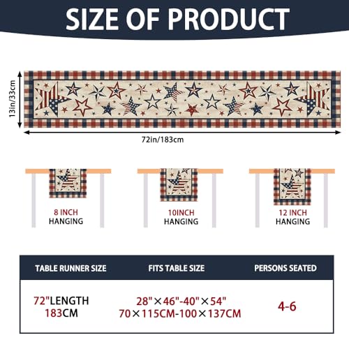 Stars-and-Stripes-4th-of-July-Table-Runner-Patriotic-Memorial-Day-Table-Runner-American-Flag-Independence-Day-Kitchen-Dining-Table-Runners-for-Home-Party-Decor-13-x-72-Inch Stars and Stripes 4th of July Table Runner Patriotic Memorial Day Table Runner American Flag Independence Day Kitchen Dining Table Runners for Home Party Decor 13 x 72 Inch