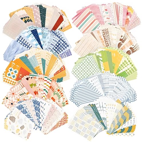 500 Sheets Scrapbook Paper - 55x83mm DIY Scrapbooking Supplies Aesthetic Stationery Sheet Patterned Decoupage Paper Sheets for Journaling Decorative Junk Bullet Craft Kit