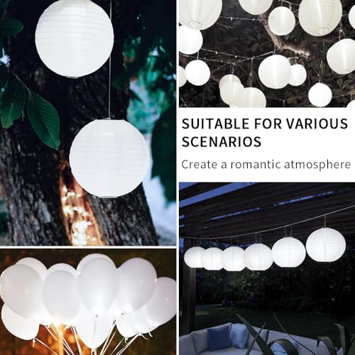 Image of 24 Pack Paper Lantern Lights, Mini LED Battery Operated Lights, Waterproof, Hanging Decorative Lights for Wedding Camping Party Balloon Lanterns Christmas, Last 36 Hours- White