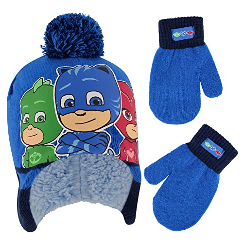 Image of PJ Masks Boys Winter Accessory Hat And Mittens Set, Toddler Beanie For Kids Ages 2-4