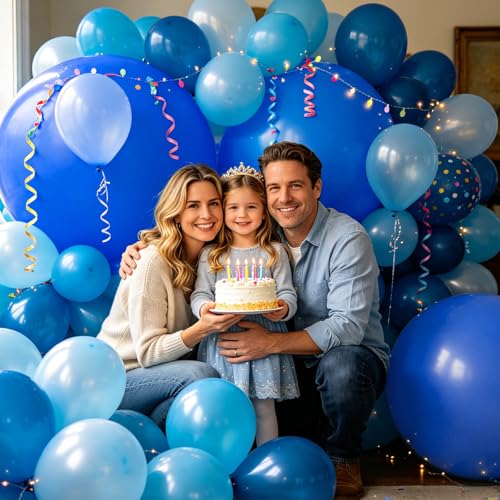 Image of 5Pcs Blue Big Balloons 36 Inch, Round Large Latex Party Balloons for Birthday Wedding Decorations