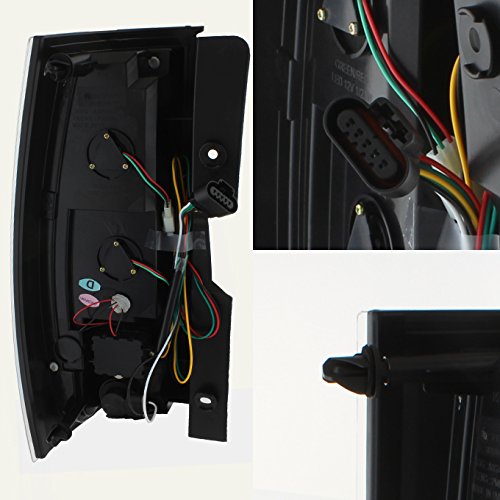 AKKON - For Chevy Suburban Tahoe Yukon Denali Black Bezel LED Tail Light Brake Driver/Passenger Lamps