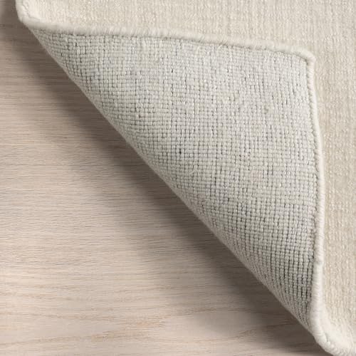 Image of Nuloom Speckled Alabaster Solid Flatweave Wool Area Rug, 9' x 12' | Nuloom Speckled Solid 9' x 12' Wool Area Rug for Living Room Bedroom Dining Room, Alabaster