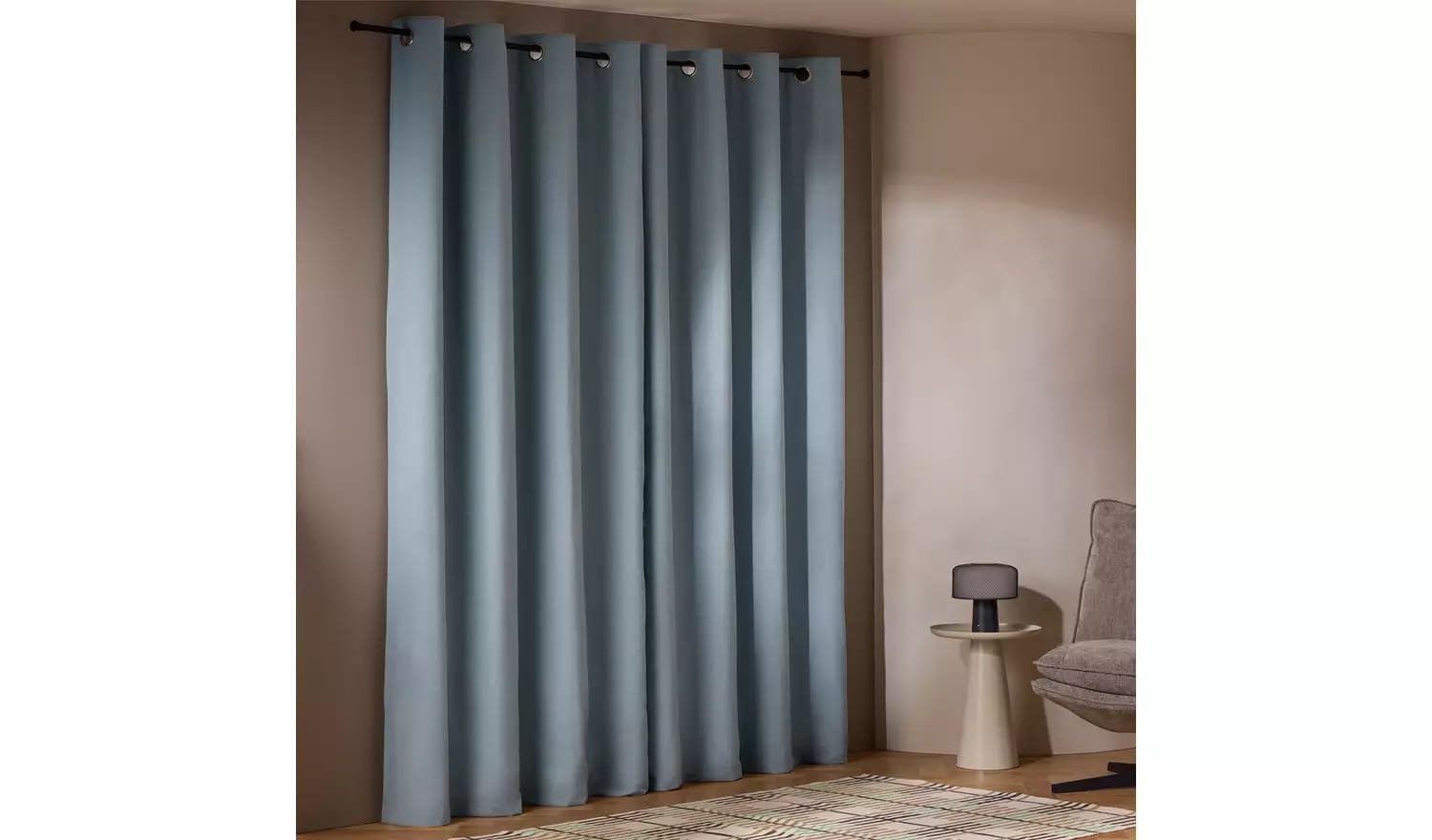 SEGOY With Linen Blackout Eyelet Curtain Country - Blue - 229x229cm