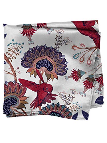 Image of BLACKSMITH Paisley and Floral Printed Italian Pocket Square for Men and Boys, for traditional Indian Wear like Bandhgala and Modi Jacket