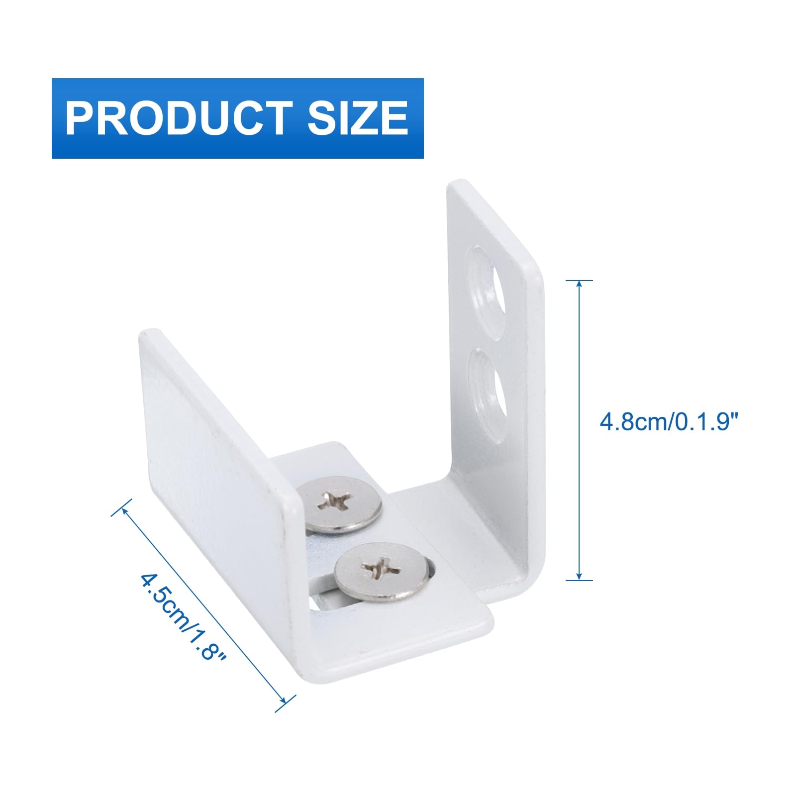 QUARKZMAN Grange porte Bas Sol Guide, Réglable U Support Flush Design Bas Plat Bancant Bouchon Carbone Acier Coulissant Trousse pour Placard Armoire, Blanc