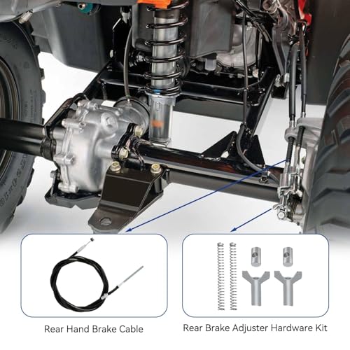 TRX350 Rear Hand Brake Cable Kit Compatible with Fourtrax 300 Rancher 350 400 420 2000-2006 Foreman 400 500 Rubicon 500 ATV Parts, Parking Brake Cable with Rear Brake Adjuster Hardware Kit by Generic - Image 7