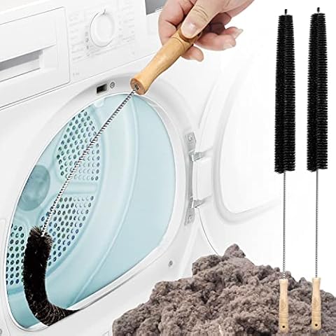 Holikme 2 Pack Dryer Vent Cleaner Kit Clothes Dryer Lint Brush Vent Trap Cleaner Home Essentials Long Flexible Vacuum Brush Cover