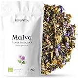 INFUSO DI MALVA 100% BIO 100g (50 Tazze) | Tisana Malva Fiore e Foglie | Malva sylvestris REPLANTEA