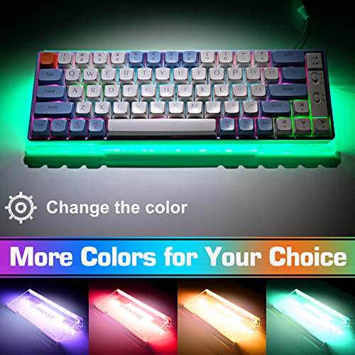 Image of UCINNOVATE RGB Acrylic Computer Keyboard Stand, Mini LED Backlit Tray, 60% Gaming USB Interface Tilted for Easy Ergonomic Typing and Working, Office Desk, Home