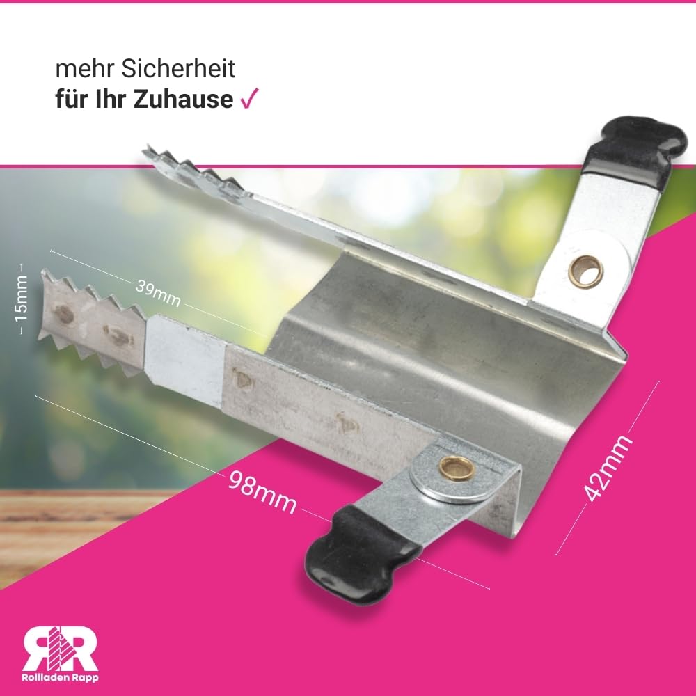 Effektive Rollladen Klemmsicherung - für Rollladen Einbruchsicherung - Kein Bohren, einfach einstecken - Einbruchschutz - 10 Stück im Set [5x685330]