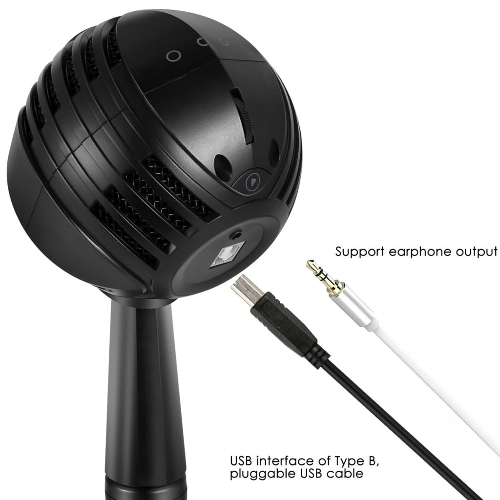 Microphone d'ordinateur USB omnidirectionnel antibruit