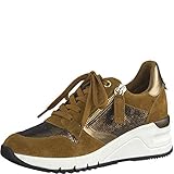 Tamaris 23702-25 Damen, Frauen Schnürhalbschuhe,sportlicher Schnürer,Da.-Schnürer,Halbschuh,Schnürschuh,Strassenschuh,Sneaker,Schnürer,Freizeitschuh,Wedge Sneaker,Keil Sneaker,Keil-Absatz,COGNAC COMB (Braun)